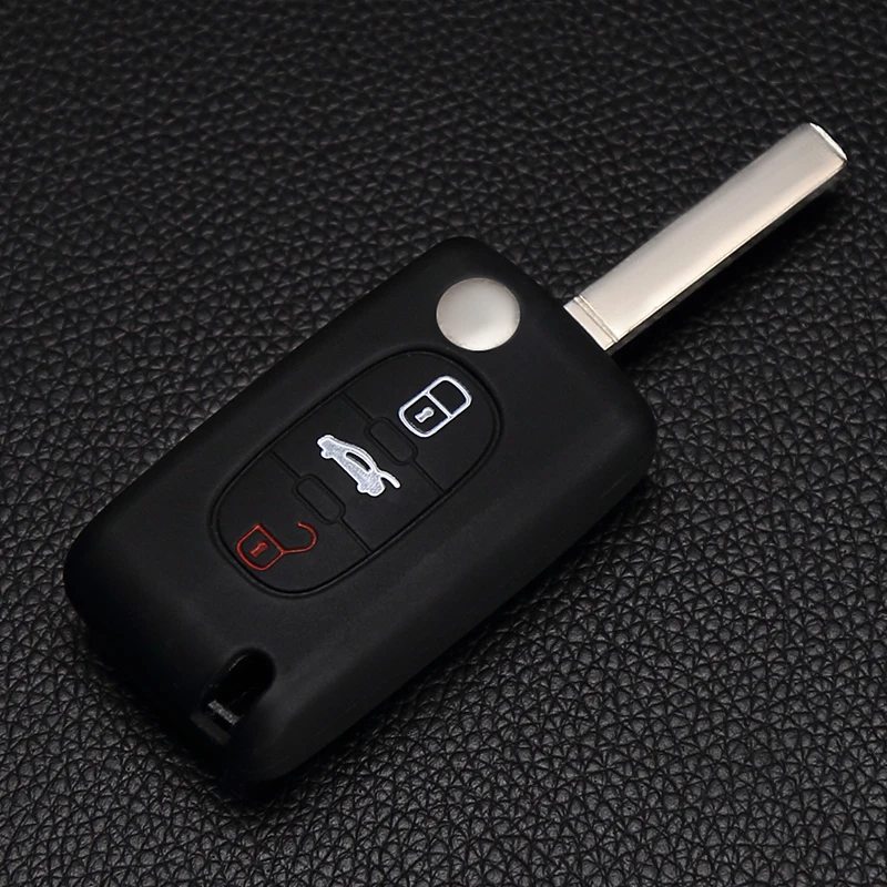 

Car Silicone Key Bag Carry Case 3 Buttons for Peugeot 206 207 307 308 407 408 for Citroen C2 C3 C4 C5 C6 Car Cover Protection