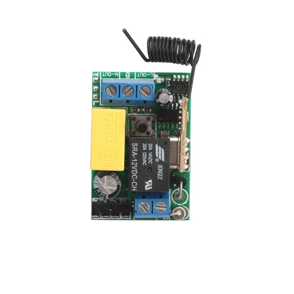 

AC 220V 1CH Relay Mini Receiver 10A Remote Switch Input AC220V Out 220V Wireless Switch 315/433.92MHZ Superheterodyne RX