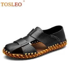 Ручной работы мужские сандалии удобные мягкие кожаные сандалии Для Мужчин Новая Летняя обувь мужская