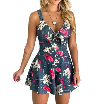 

Sexy Neue 2019 Strap-bogen Print Romper Overall