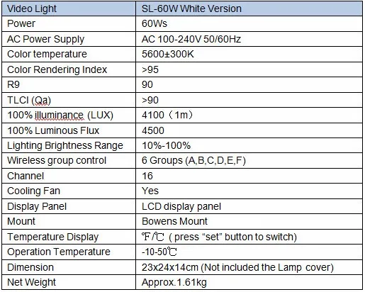 DHL! Godox SL-60W, белая версия, светодиодный светильник для видео, непрерывный светильник, крепление Bowens 5600K для студийной фотосъемки, видеозапись