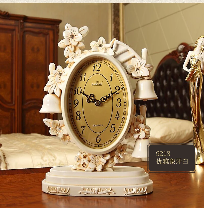 Часы в европейском стиле, немой прикроватный столик для гостиной, часы, ретро украшение колокольчика, Креативные украшения, настольные и настольные часы