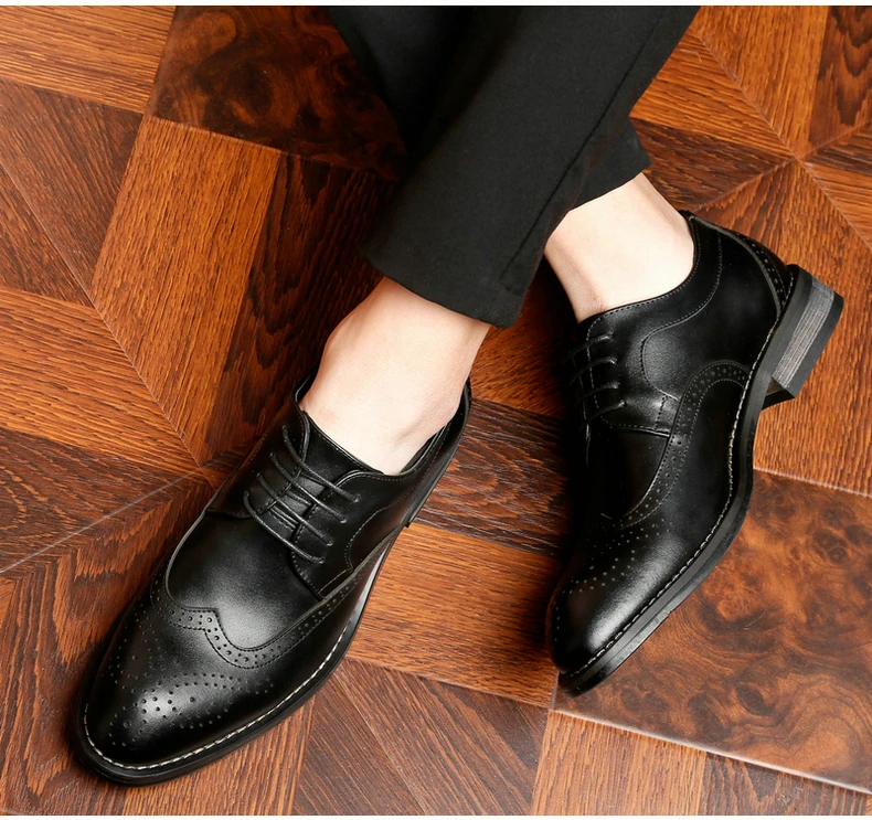 Men's Leather Casual Shoes' Oxfords Office Casual Leather Shoes Men Office Genuine Leather Shoes Men Oxfords Wedding Shoe Dress (5)