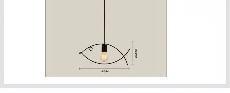 Скандинавский минималистичный Ретро магазин одежды творческая личность маленькая рыба Люстра Бар Ресторан кованого железа один три головы
