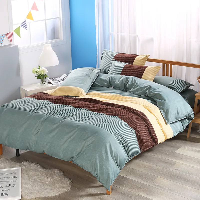 

Z.Jian Home Simple Stripes Style Duvet Cover Set 3pcs Bed Set Bed Linen Bedclothes Cotton Bedding Sets Twin Double Queen Size