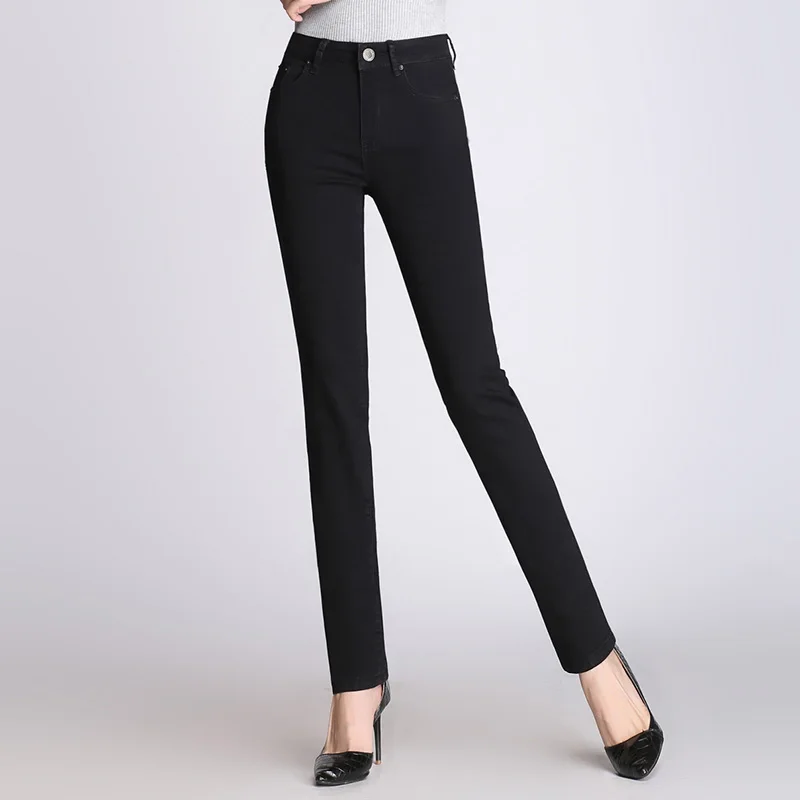 Брендовые брюки, высококачественные черные джинсы, женские брюки с высокой талией, Эластичные Обтягивающие джинсы, женская одежда s, джинсы размера плюс 34