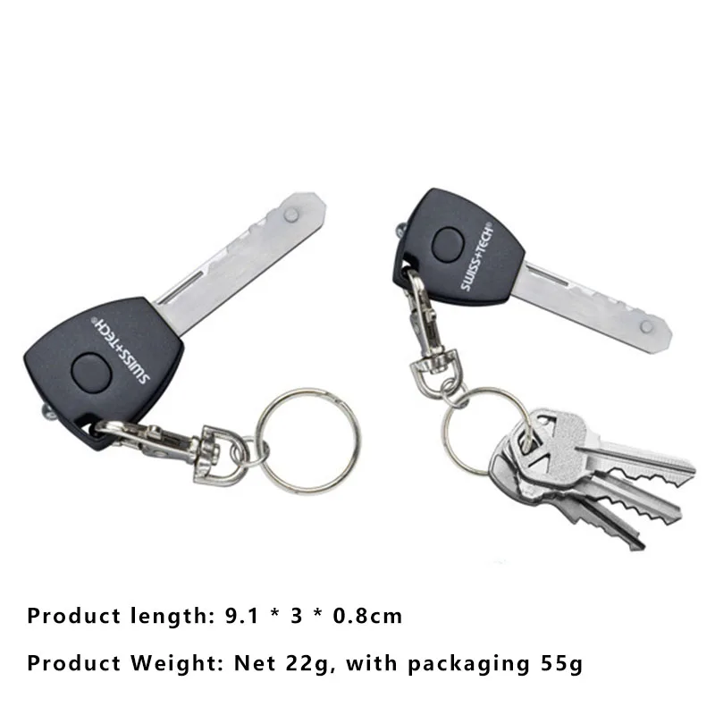 

Gadget Portable Mini Utility Swiss EDC Tech 5-in-1 Pocket Tool Keychain Folding knife LED light Outdoor Camping Multitool