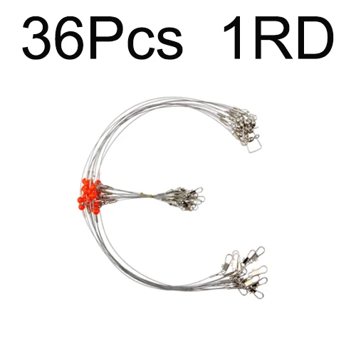 36pcs 56cm Anti Bite Steel Fishing Leader Wire With Swivel Snap