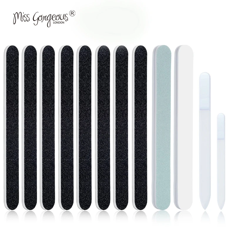 

Miss Gorgeous 12pc Nail Files Sanding Polishing Nail Files EVA PP Tools Papersand Foam Manicure Tool DIY Manicure Pedicure Tool