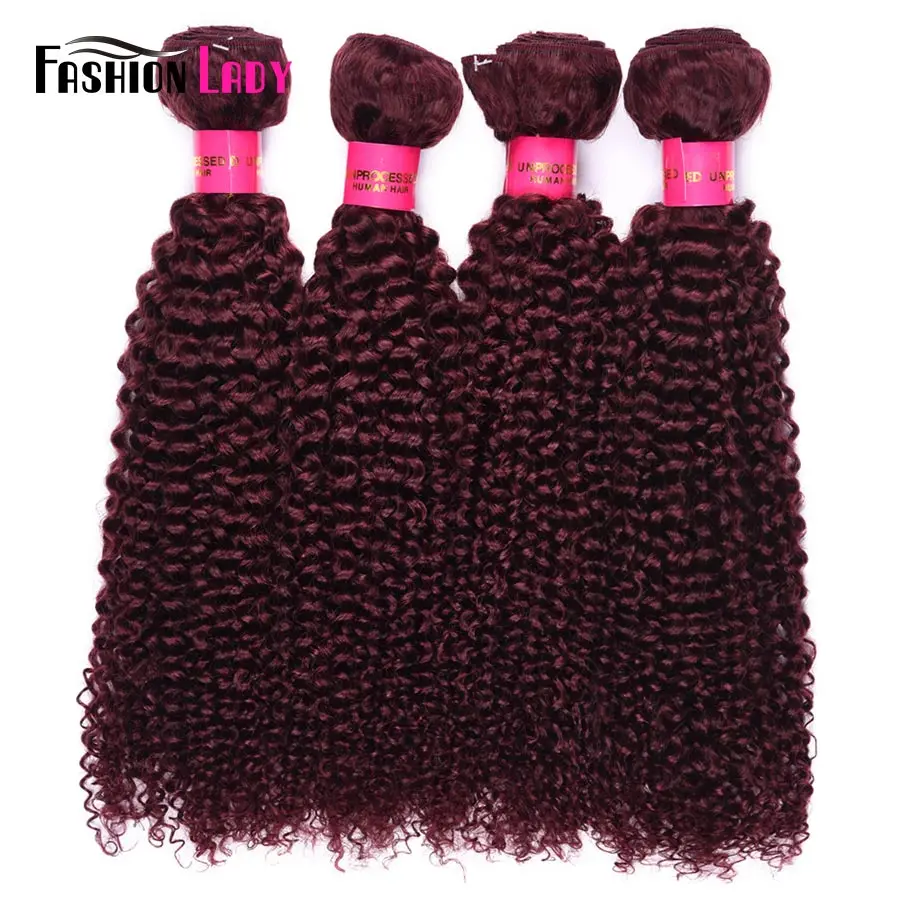 Fashion Lady Pre Colored Brazilian Hair Weaving 99j Bundles Dark