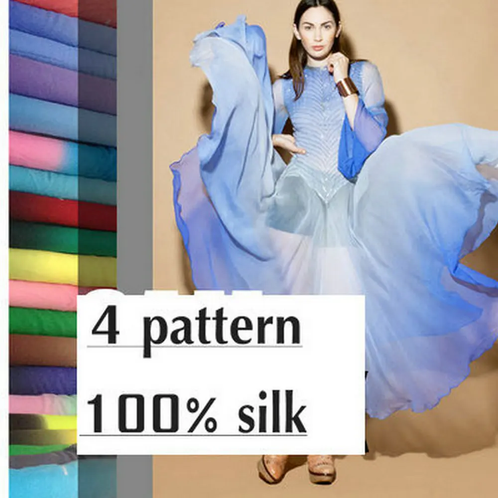 

omber silk Free Shipping 10pattern gradient color silk chiffon fabric HLC138