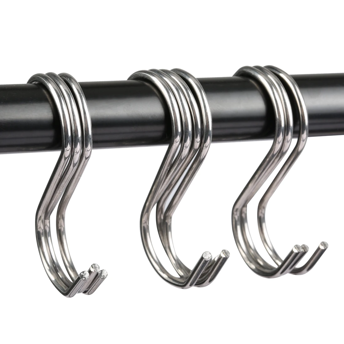 Stainless Steel Practical 10Pcs Hooks S Shape Kitchen Railing S Hanger