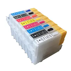 8 видов цветов T0540-T0549 перезаправляемых картриджей с АВТОСБРОС для Epson Stylus Photo R800 R1800