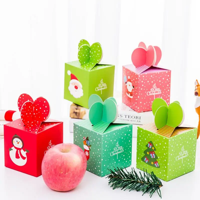 

20pcs/lot Merry Christmas Candy Gift Boxes Xmas Tree Guests Kids Gift Packaging Boxes Christmas Party Favors Decor