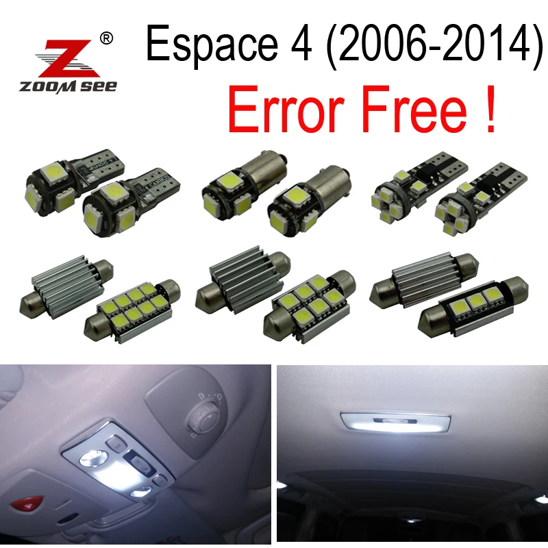 Para Renault Espace MK4 8SMD LED ERROR FREE CANBUS lado Haz de Luz Bombillas Par