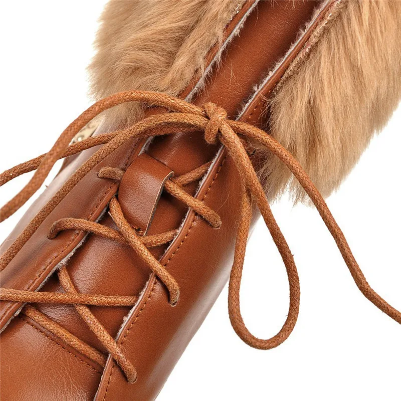 blanc Femme Beige Arrivent Cheville Mode Pour Femmes Talons Feiyitu marron Bottes 2018 D'hiver forme DentelleUp Plate Nouveau noir Chaussures Hauts cRLqj5S34A
