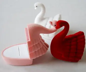 

Luxury Swan Velvet Jewelry Boxes Ring Earrings Stud Storage Bins Holder Case Wedding Xmas Gift Packing Box SN1832