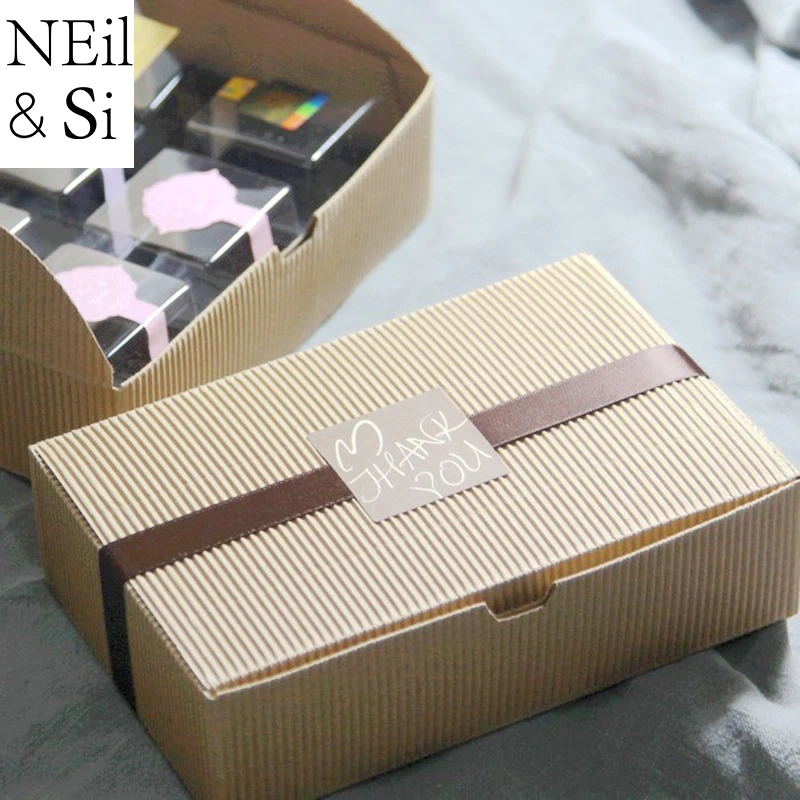 

Corrugated Paper Box Bakery Cup Cake Cookies Boxes Food Handmade Soap Macarons Packaging Boxes Brown Red