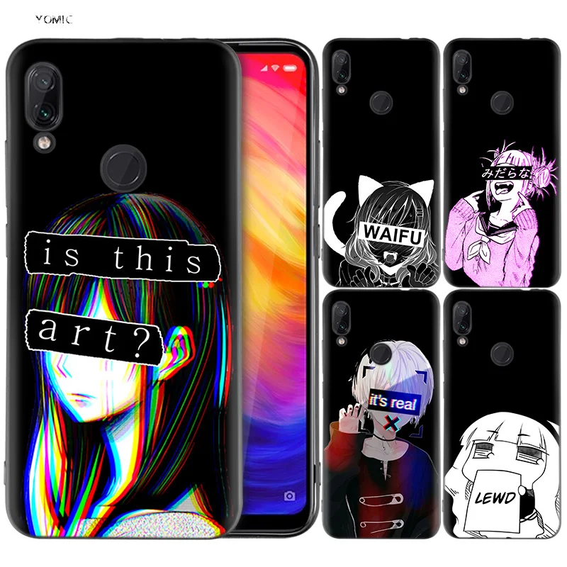 

Silicone Coque Case for Xiaomi Redmi Note 7 6 5 Pro Mi A1 A2 8 Lite 9 GO Poco F1 S2 4 4X Plus LEWD Sad Anime Aesthetic Senpai sa