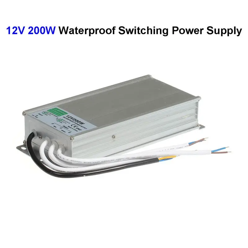 

15pcs DC12V 200W Waterproof Switching Power Supply Adapter Transformer For LED Display CCTV Security Camera LCD Monitor