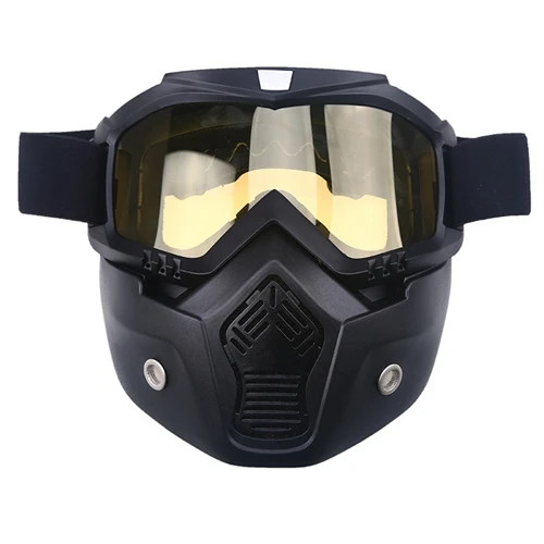 Posbay, съемная маска, очки для велоспорта, мотокросса, очки для мотоцикла, очки для открытого лица, полушлем, лыжные очки - Цвет: Yellow Lens