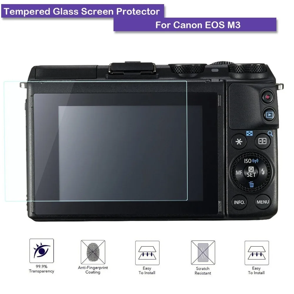 9H закаленное стекло ЖК-экран Защитная пленка из настоящего стекла для Canon EOS M3