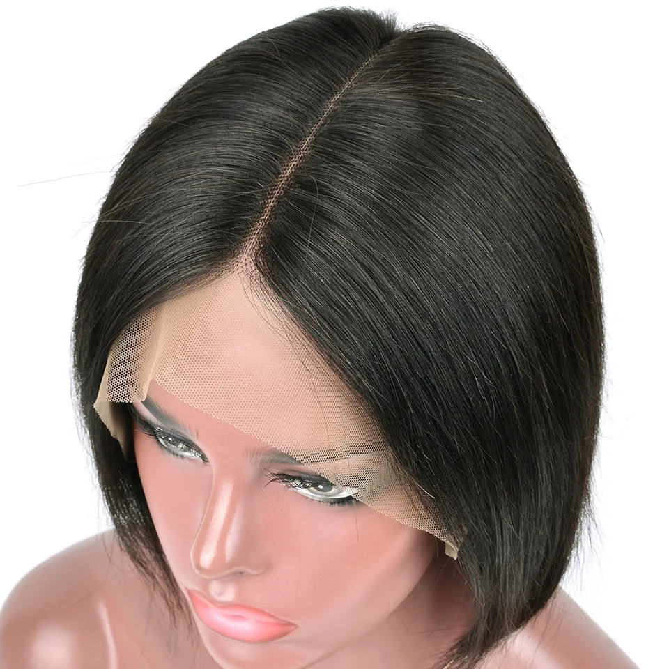 YVONNE 13x6 короткие парики Боба бразильские виргинские волосы прямые кружевные передние человеческие волосы парик для женщин натуральный цвет