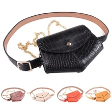 Модная женская сумка на ремне из искусственной кожи под змеиную кожу, сумка для мобильного телефона с декоративным ремнем под крокодиловую кожу, поясная сумка на ремне, сумка-мессенджер на цепочке для ремня