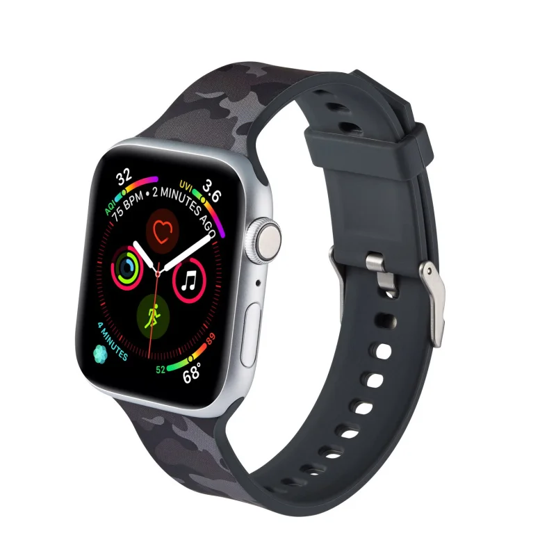 Силиконовые армийский камуфляж, ремешок для наручных часов Apple Watch серии 1/2/3 42 мм/38 мм спортивный ремешок для браслетов для наручных часов Apple Watch Series 4 40 мм 44 мм