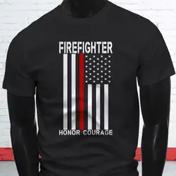 Линия пожарный флаг пожарный Мужская футболка повседневные мужские футболки мода 2019
