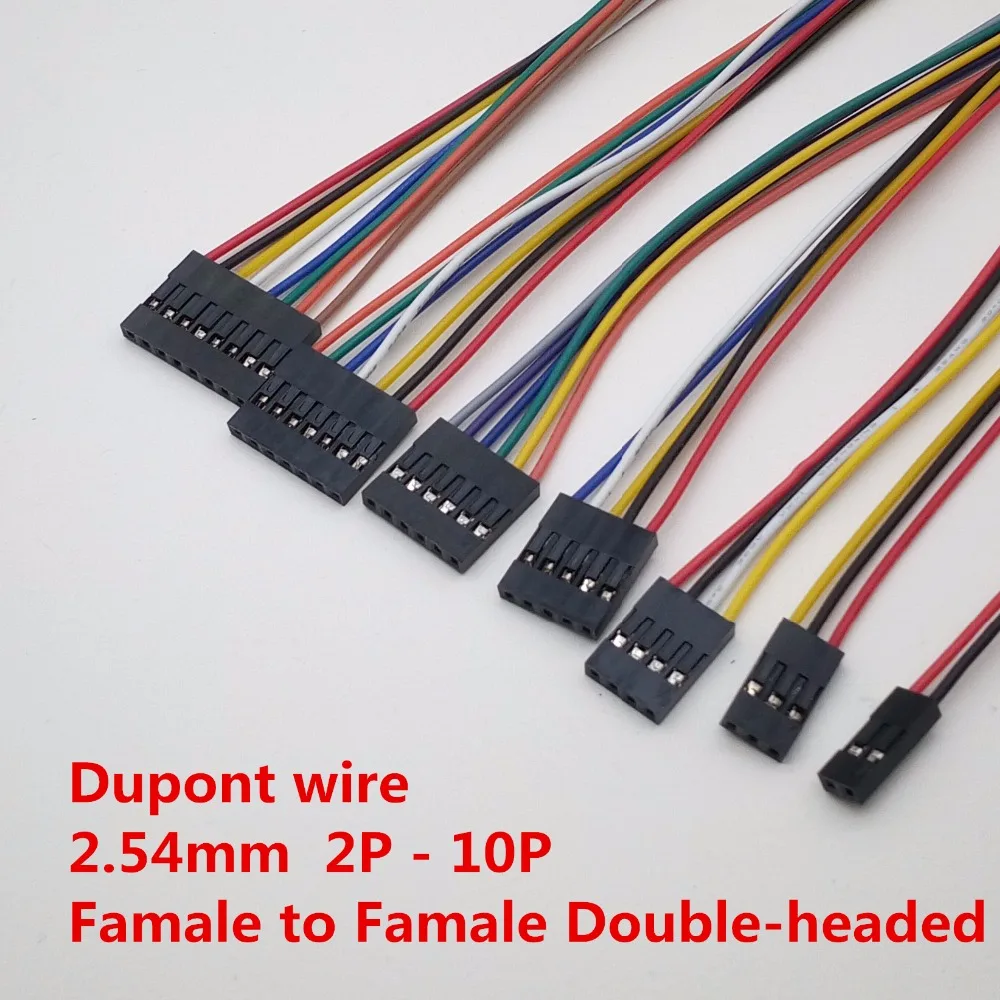 

10PCS/LOT 2P 3P 5P 6P 7P 8P 9P 10P Pin Female To Female Connector with 20cm Dupont Cable Wire 2.54MM Pitch Jumper Line