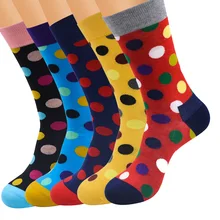 C& Fung, мужские носки, модные носки в полоску, носки в горошек, смешной хлопок, носки для деловых людей, 5 пар в комплекте, горячая распродажа