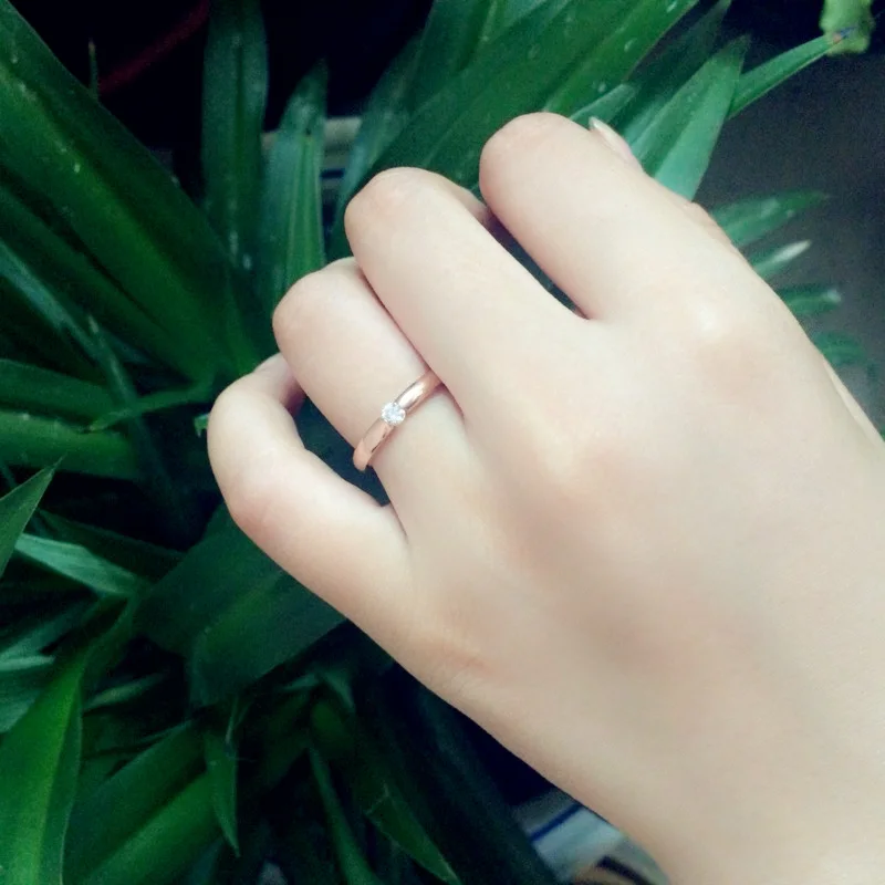 

Le Baiser Bridal Sets Double Rings for women CZ Rose Gold Filled Wedding Ring Set Anillos Mujer Bijoux Bagues Femme 4MM CC042