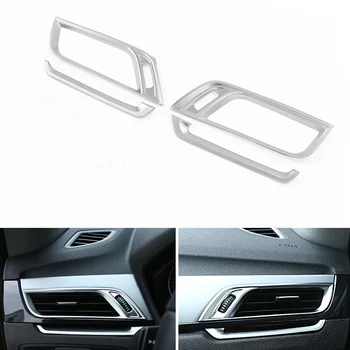 

YAQUICKA 4Pcs Auto Car Dashboard Left and Right Air Outlet Vent Frame Trim Cover Styling For BMW X1 2016 Matte Silver ABS