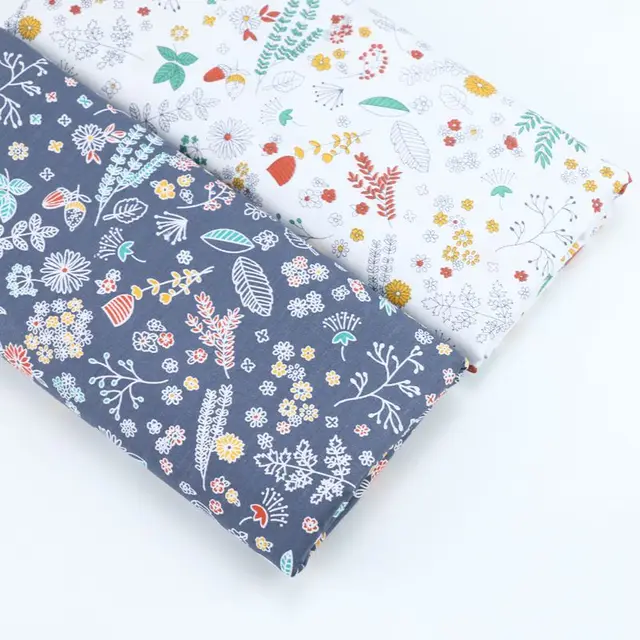 DIY Cotton Twill Fabric Kids Printed Flower Bed Quilting Cloth