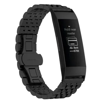 

Fashion Stainless Steel Watch band Strap For Fitbit Charge 3 Luxury Replacement Watchband For Fitbit Charge 3 Band Strap 10pcs