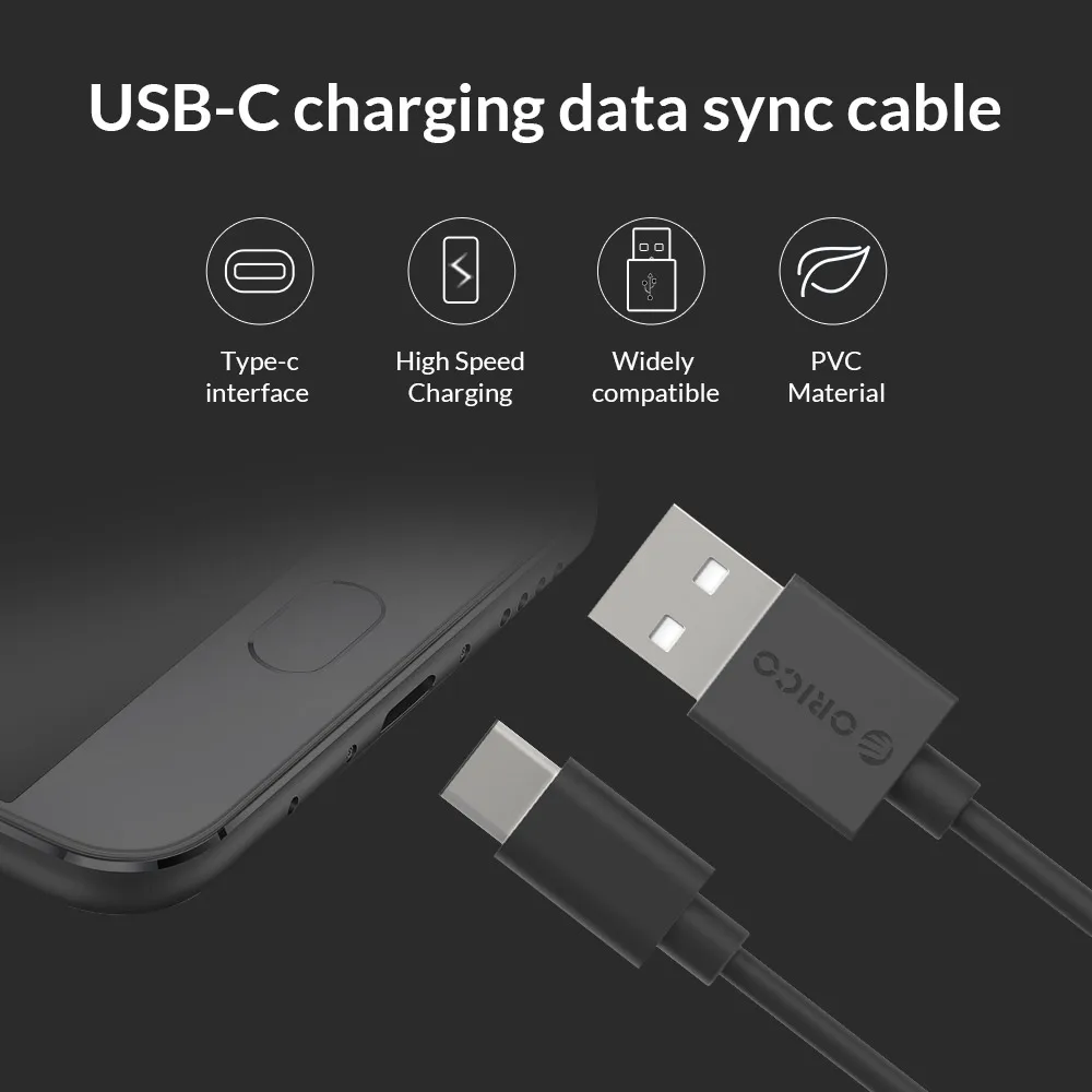 ORICO Тип usb C Тип кабеля type-c кабель передачи данных для быстрой зарядки USB Зарядное устройство для Xiaomi Mi9 Redmi Note 7 Meizu Pro 6 huawei Коврики 20 Pro