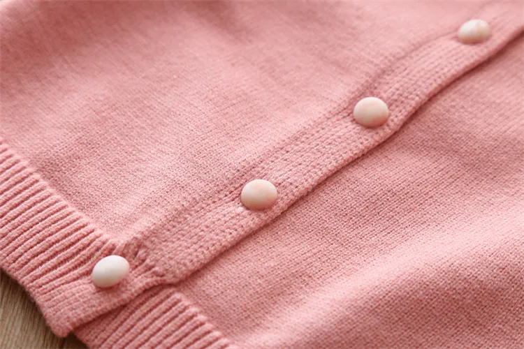 Fanfiluca Toddler Girls Cardigan Cute Baby Girl Cotton Knit Sweaters Autumn Long Sleeve Outerwear Fashion Kids Sweaters For 1-5T0015