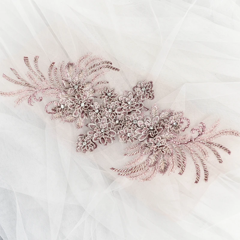 Большой 3D цветок вышитый бисером патч аппликация для сценического представления платье для пришивания на одежду украшения Патчи аксессуары