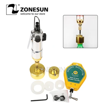 

ZONESUN Pneumatic Capping Machine Hand Held Aluminium Screw Capping Machine For Alcohol Hydrogen Peroxide Disinfectant Bottle