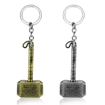 

Avengers Infinity War Thor's Hammer Keyrings Anime Thor Mjolnir The Stormbreaker Metal Keychains Pendants Ring Holder Figure