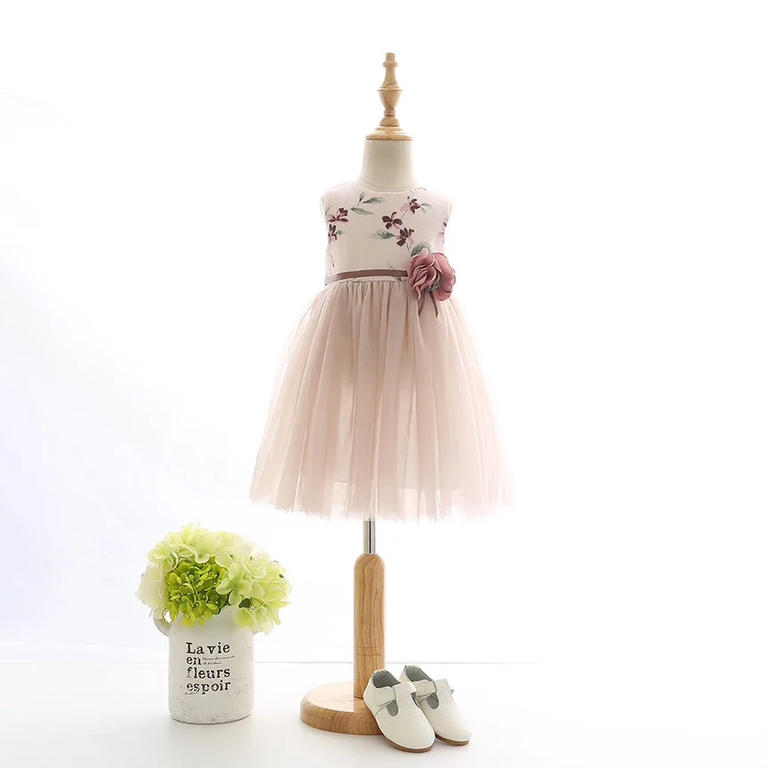 Children Girls Princess Multi Flower Sashes Layered Mesh Tutu Party Dress Ball Gown 1-6 Years | Детская одежда и обувь