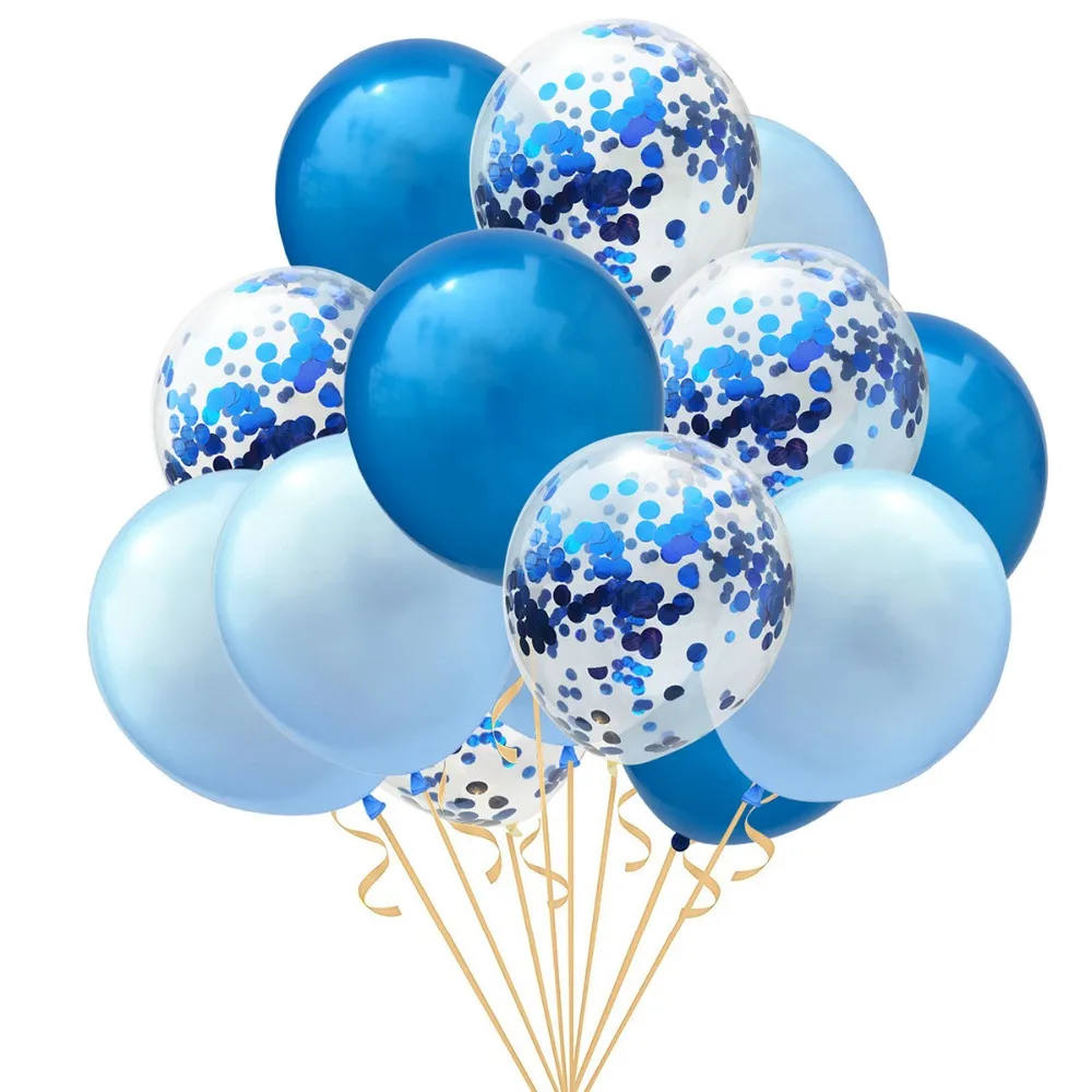 YORIWOO 15 шт. Baloons шары на день рождения латексные с конфетти свадебное украшение