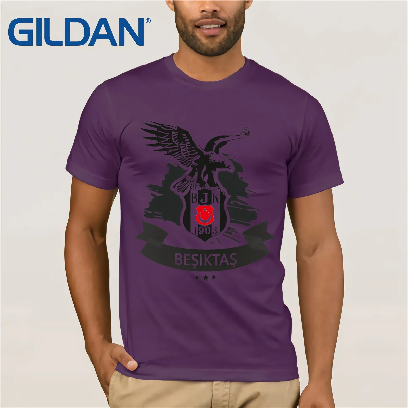 Новая летняя крутая футболка, футболка, футболка из хлопка - Цвет: purple