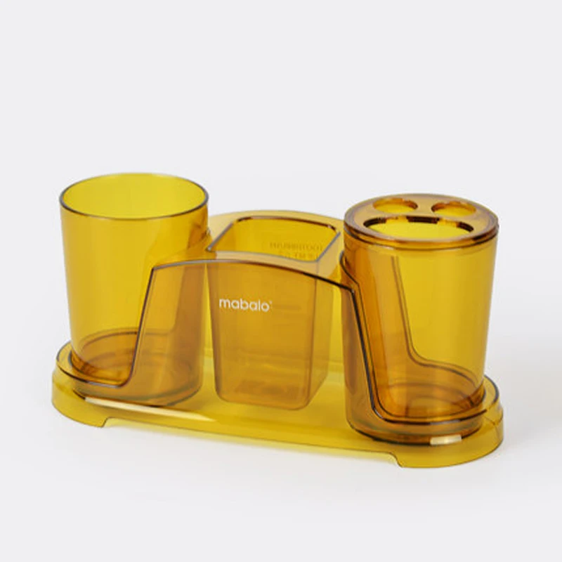 New 3Pcs/Set Tooth Brush Holder Wash Gargle Suit Tumbler Plastic Bracket Container Bathroom Accessories Set Free Shipping
