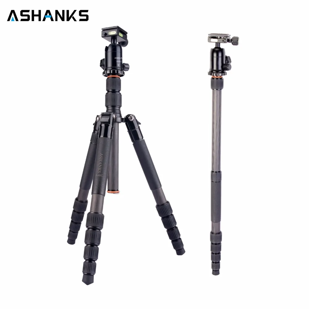 

ASHANKS A40C Camera Tripod With Ball Head for Studio Video Photography Professional Carbon Fiber Monopod Stand for DSLR Cameras