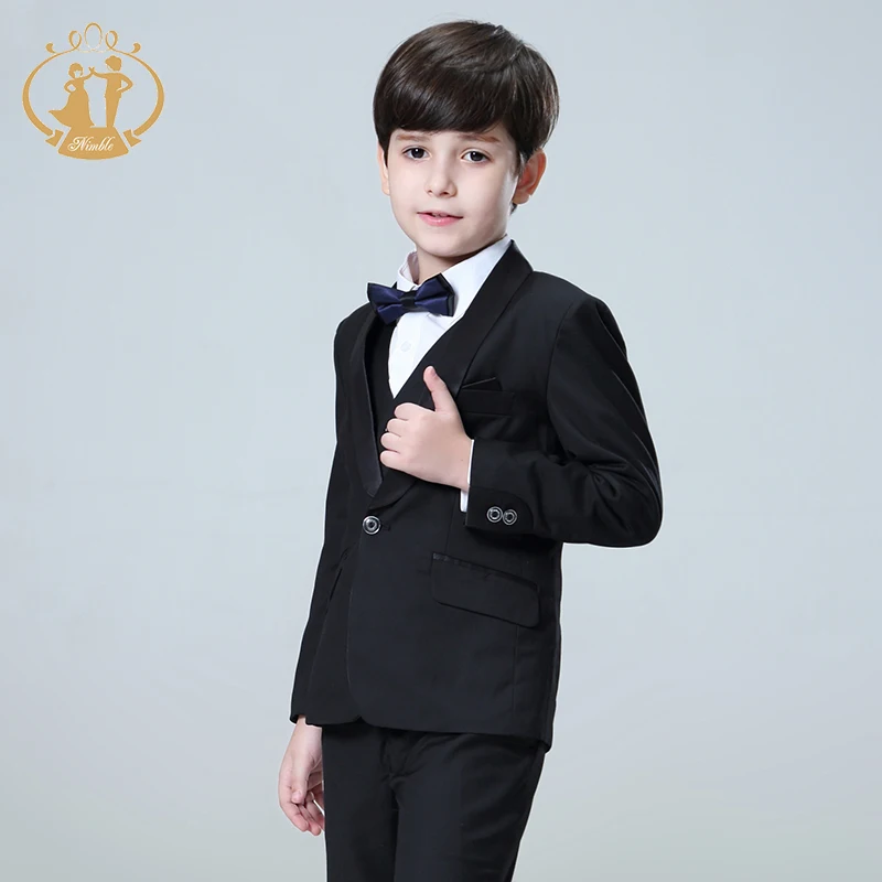 Nimble/Свадебный костюм для мальчиков; Enfant Garcon Mariage; черный костюм для мальчиков на одной пуговице; детский Свадебный костюм; блейзер для мальчиков