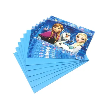 

High Quality Disney Frozen 6pcs/Lot Greeting Card Invitation Card Elsa Theme Single-Page Type Thank-You Card Event Party Supply