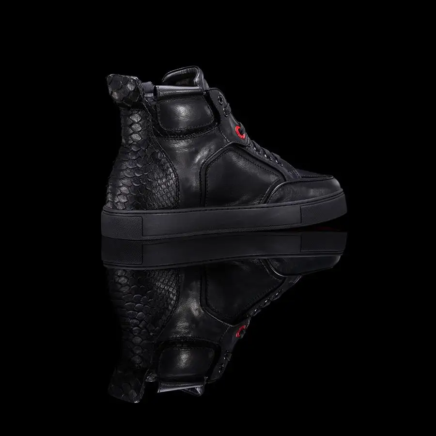 2014 new Royaums S02BLM Saint Black Genuine leather python heel red sole  high top GZ Casual Lacing men women sneakers shoes|sneaker balls|shoe  malesneaker dance shoes - AliExpress
