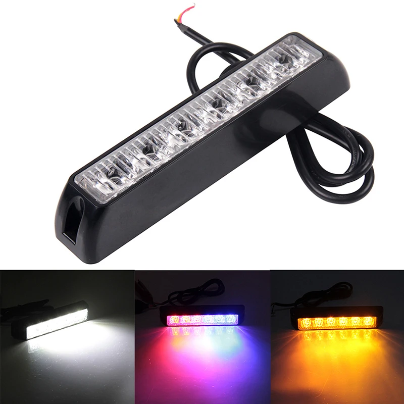  LED Strobe lamp LED Ambulance Police light Car Truck Flashing Firemen Lights 12V led Warning light 6leds white amber yellow red blue Led Strobe Emergency Warning Light Amber Red Police Flashing Lightbar Grille (1)